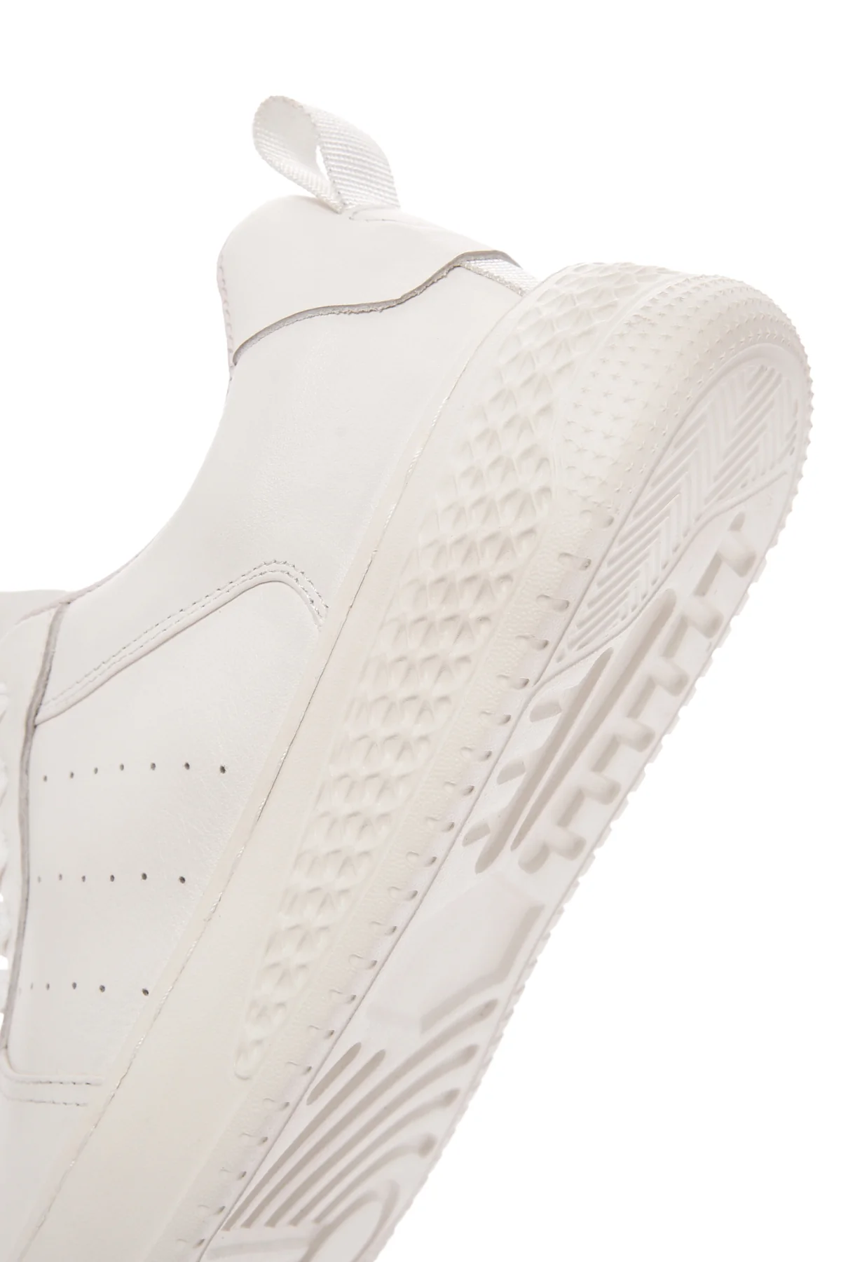 Erkek Beyaz Bağcıklı Kalın Tabanlı Deri Sneaker - Image 9