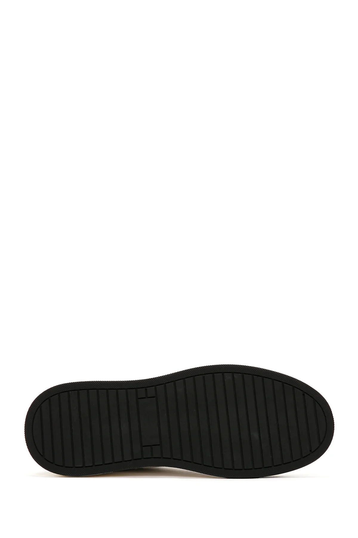 Erkek Beyaz Bağcıklı Kalın Tabanlı Deri Sneaker - Image 4