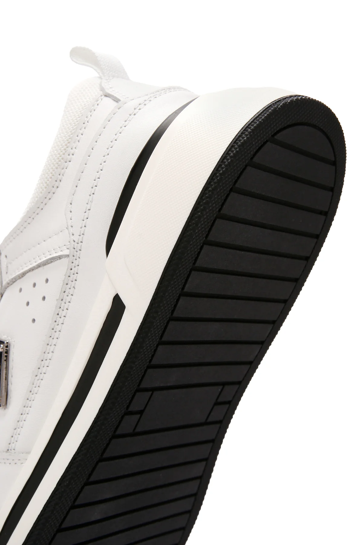 Erkek Beyaz Bağcıklı Kalın Tabanlı Deri Sneaker - Image 8