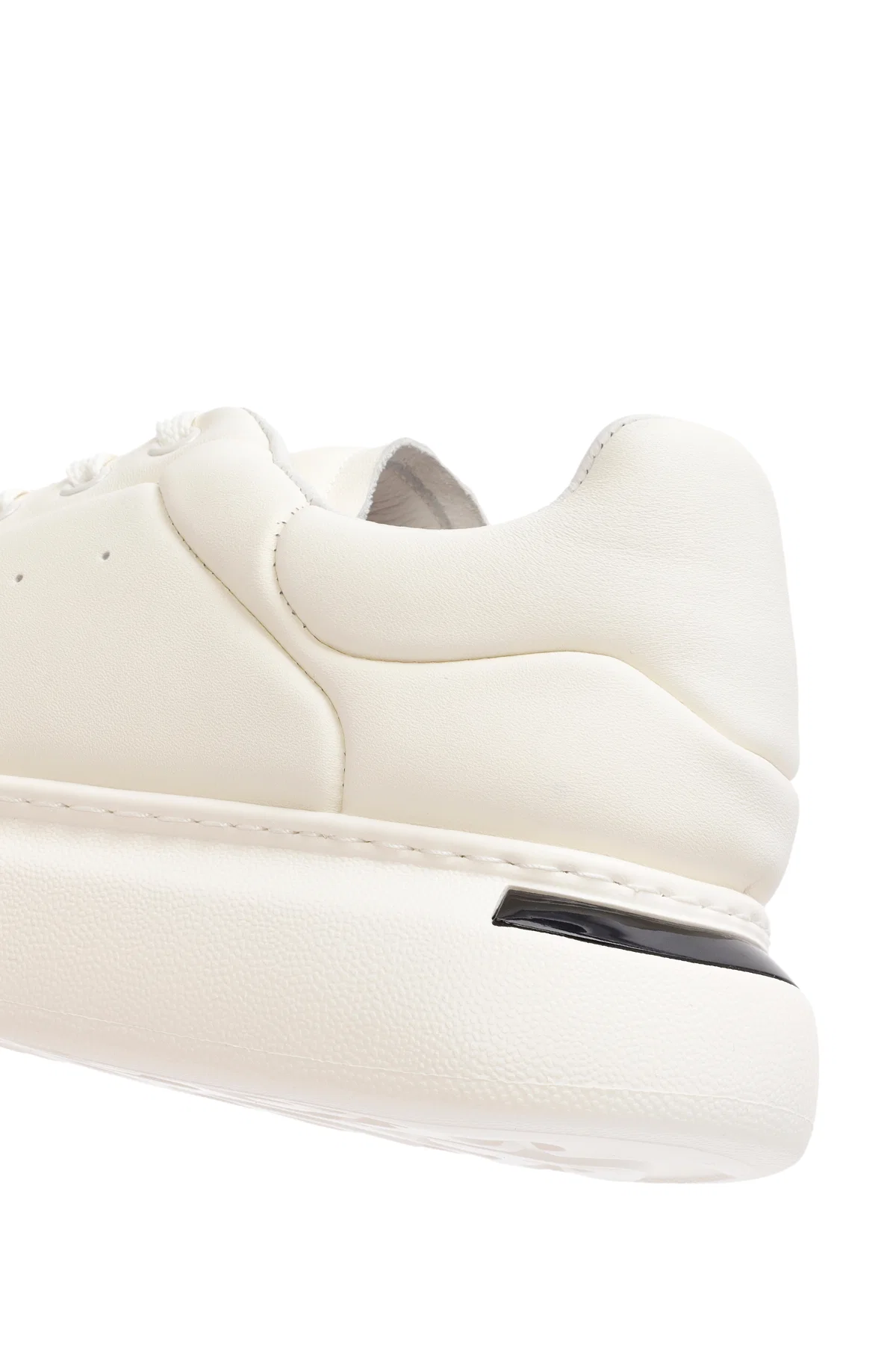 Erkek Beyaz Bağcıklı Kalın Tabanlı Deri Sneaker - Image 9