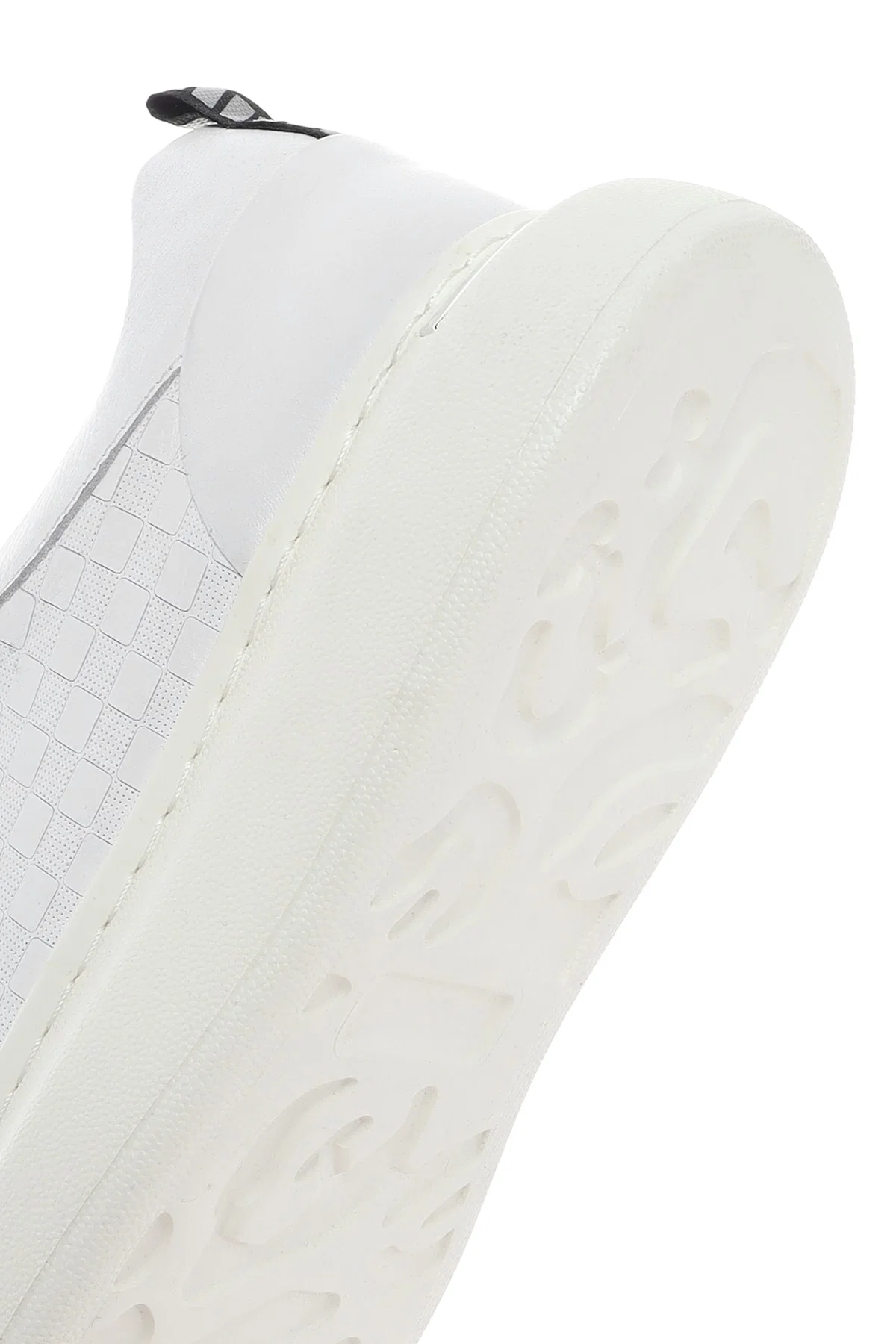 Erkek Beyaz Bağcıklı Kalın Tabanlı Deri Sneaker - Image 9