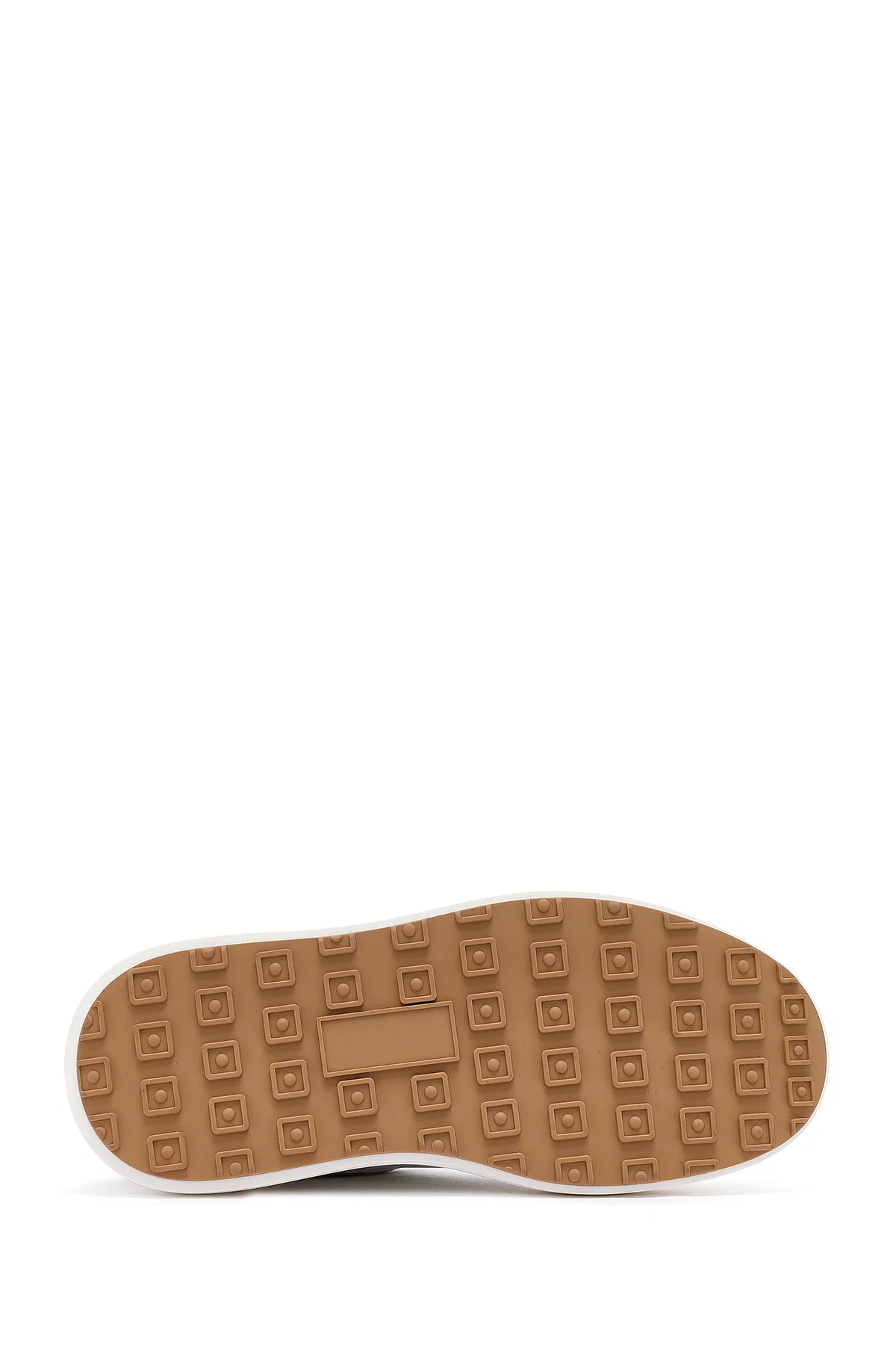Erkek Beyaz Bağcıklı Kalın Tabanlı Deri Sneaker - Image 4