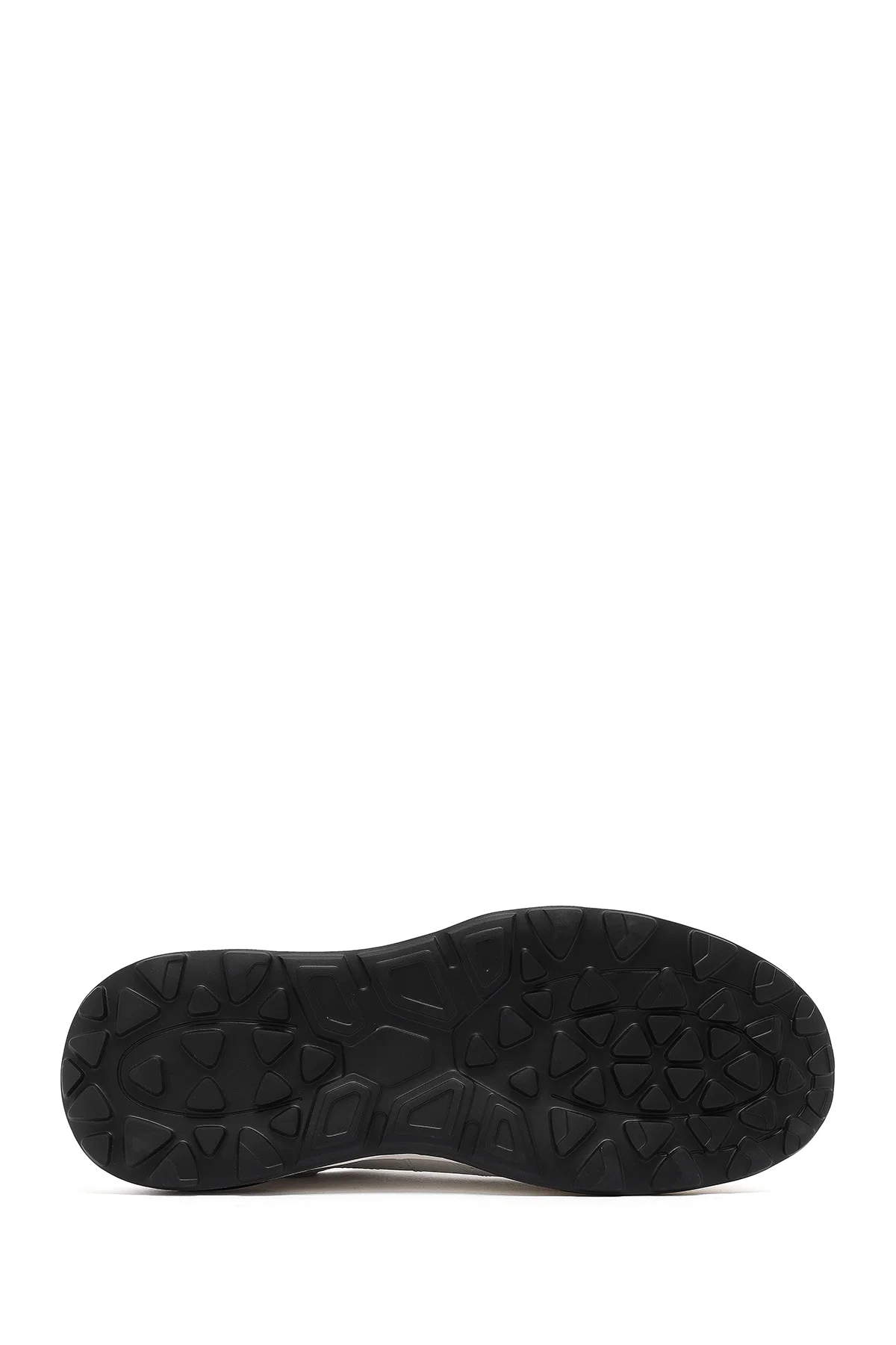 Erkek Beyaz Bağcıklı Kalın Tabanlı Deri Sneaker - Image 4