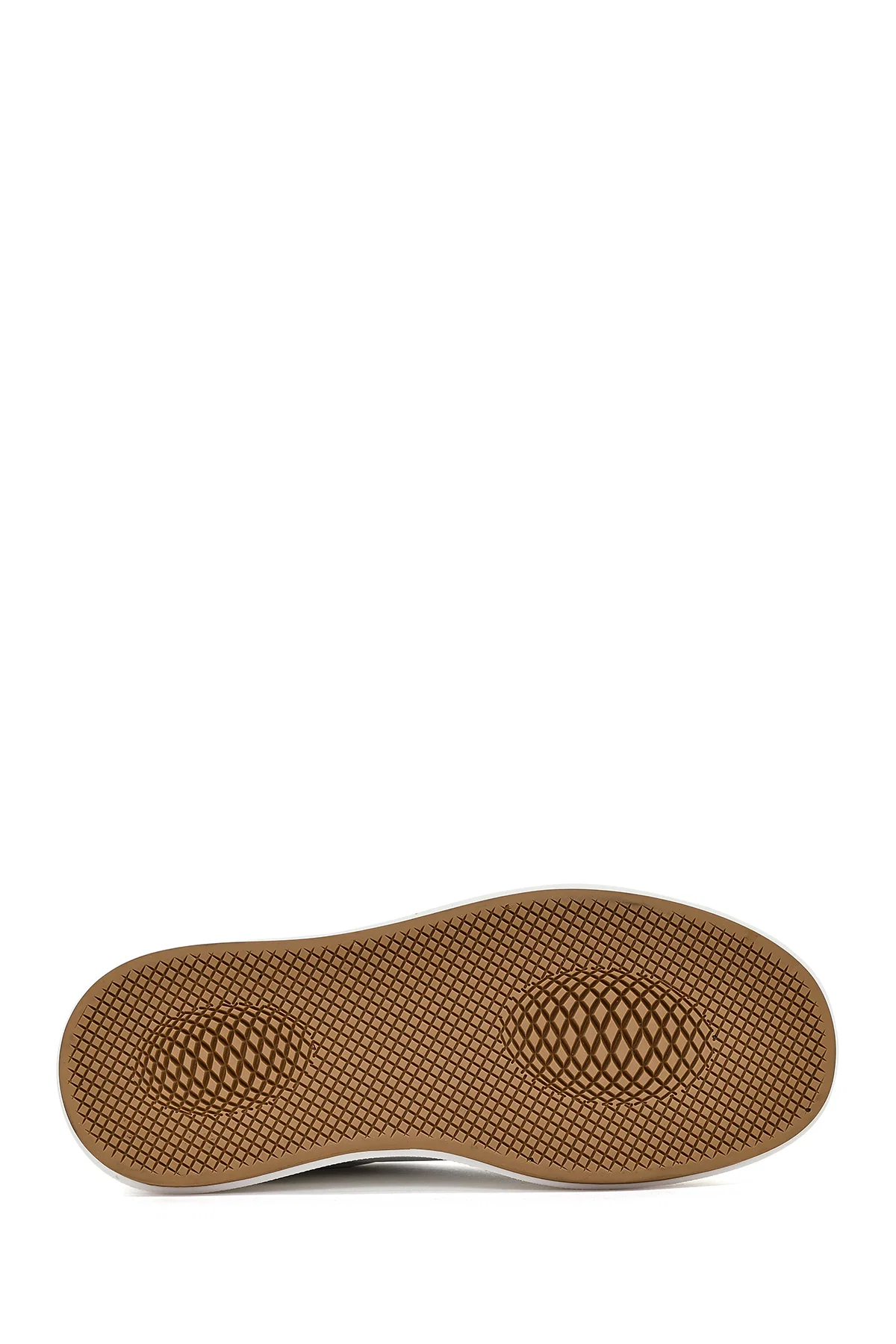 Erkek Beyaz Bağcıklı Kalın Tabanlı Deri Sneaker - Image 4