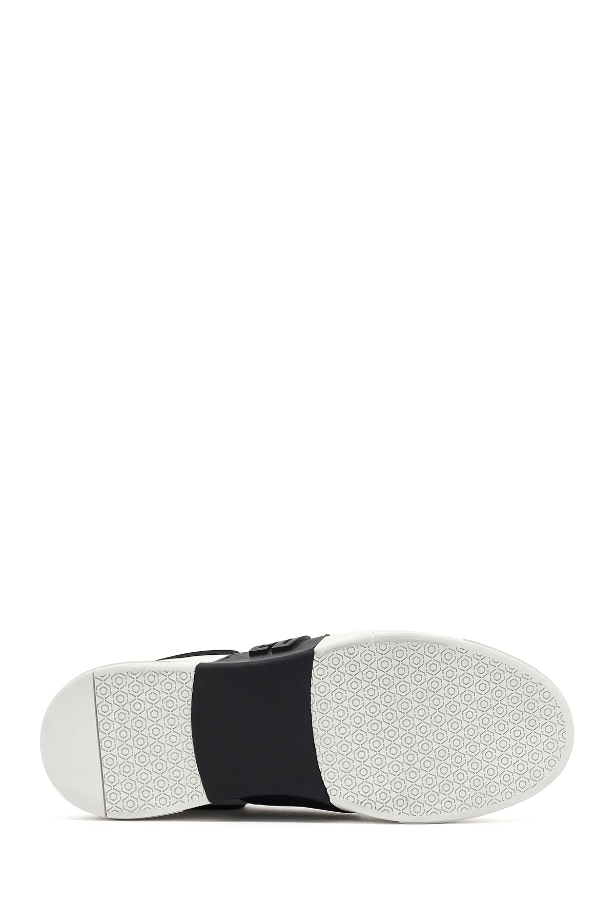 Erkek Beyaz Bağcıklı Kalın Tabanlı Deri Sneaker - Image 4