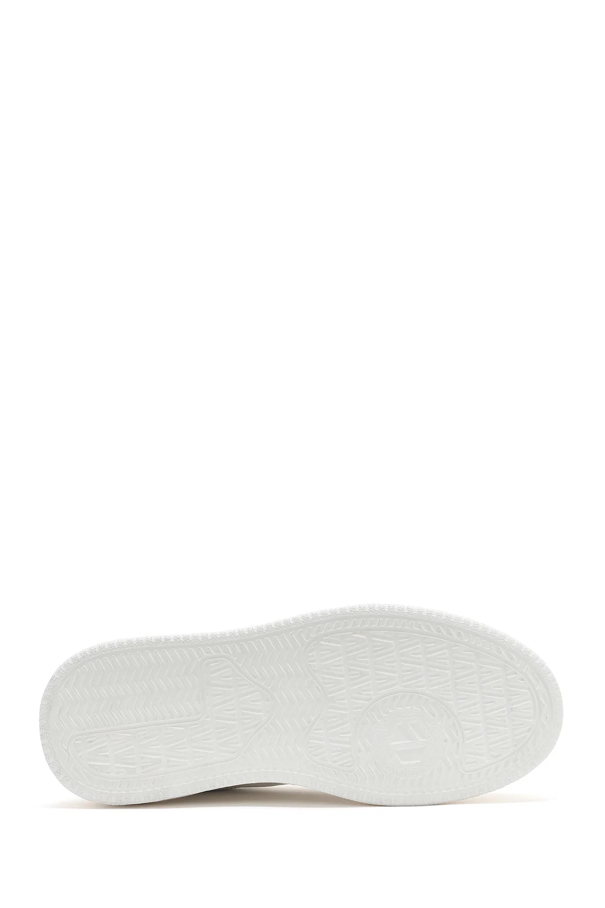 Erkek Beyaz Bağcıklı Kalın Tabanlı Deri Sneaker - Image 4