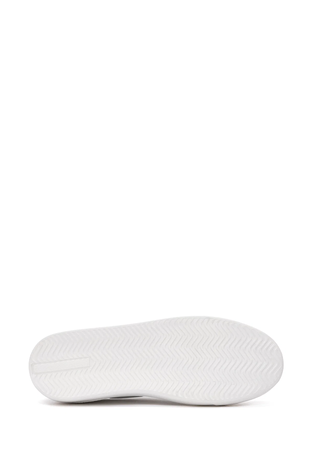 Erkek Beyaz Bağcıklı Kalın Tabanlı Deri Sneaker - Image 4
