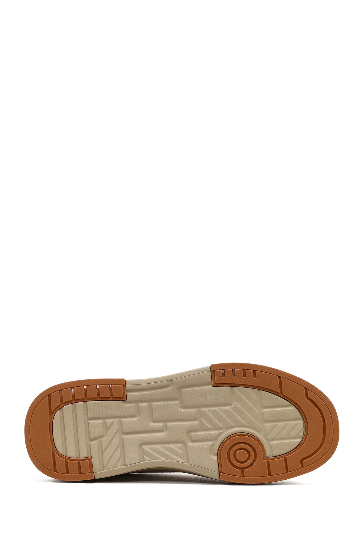 Erkek Beyaz Bağcıklı Kalın Tabanlı Deri Sneaker - Image 4