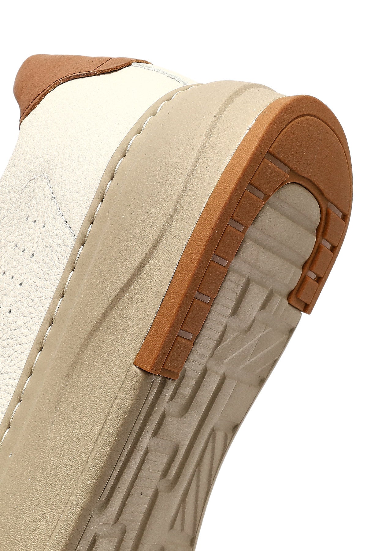 Erkek Beyaz Bağcıklı Kalın Tabanlı Deri Sneaker - Image 8