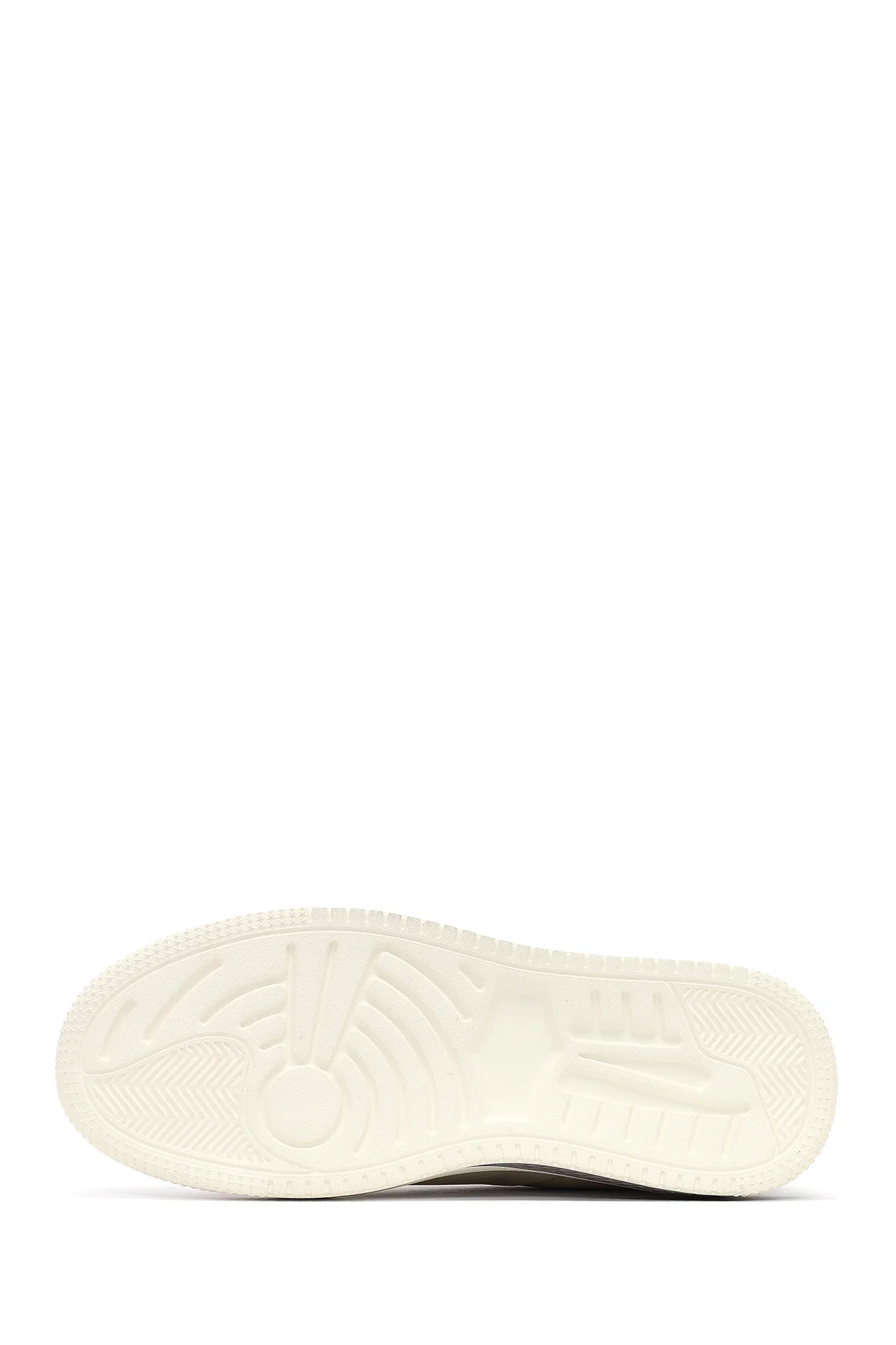 Erkek Beyaz Bağcıklı Kalın Tabanlı Deri Sneaker - Image 4