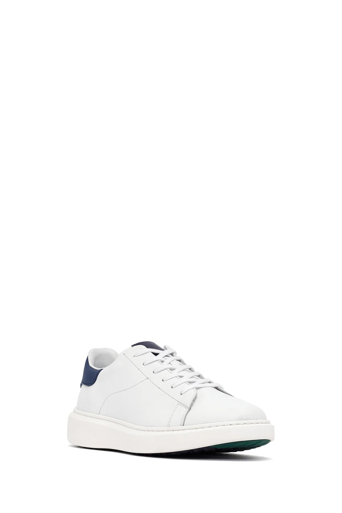 Erkek Beyaz Bağcıklı Kalın Tabanlı Deri Sneaker - Image 6