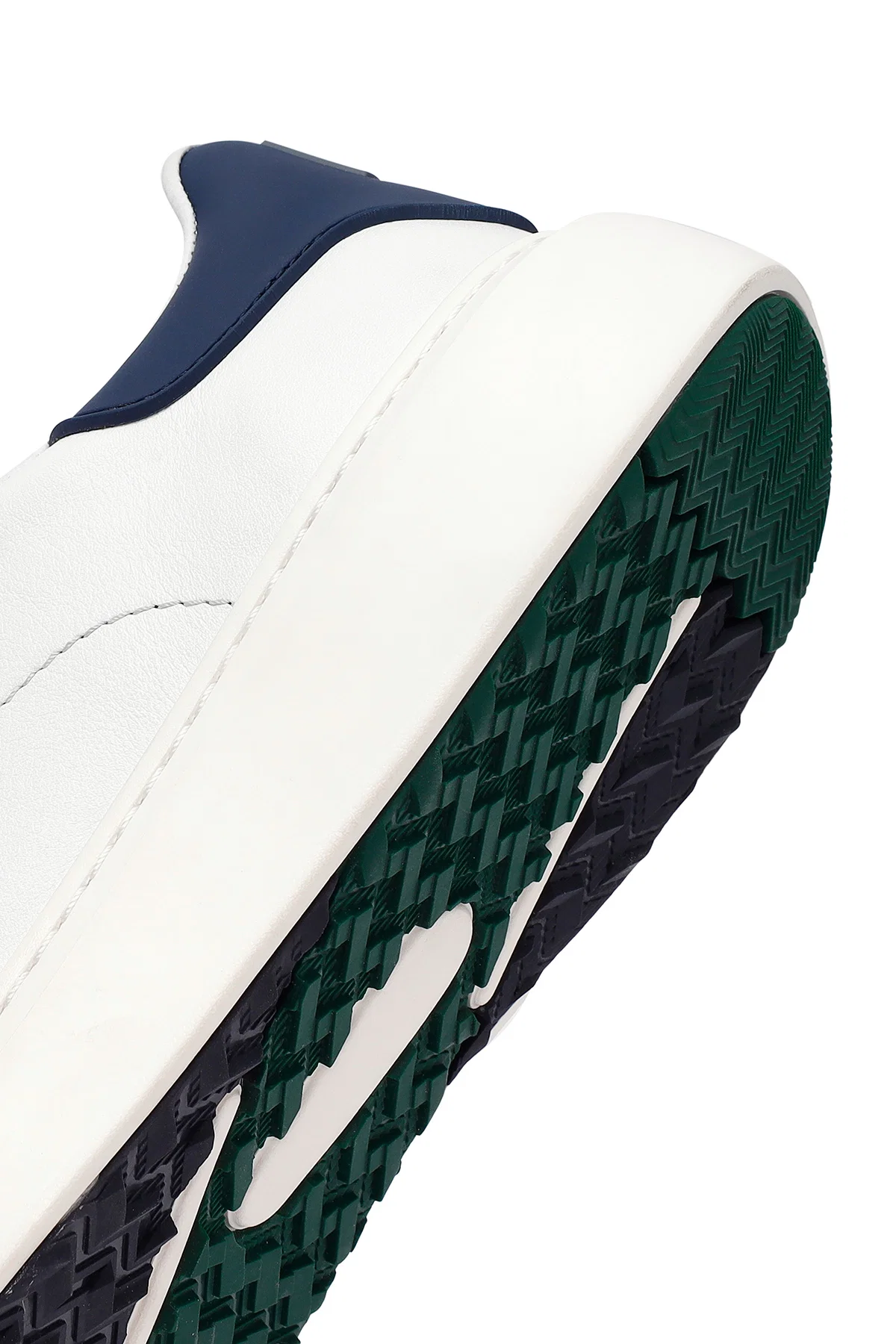 Erkek Beyaz Bağcıklı Kalın Tabanlı Deri Sneaker - Image 8