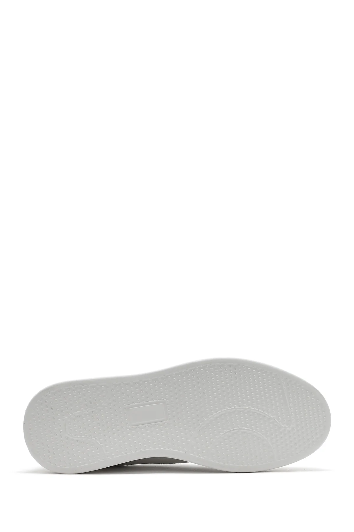 Erkek Beyaz Bağcıklı Kalın Tabanlı Deri Sneaker - Image 5