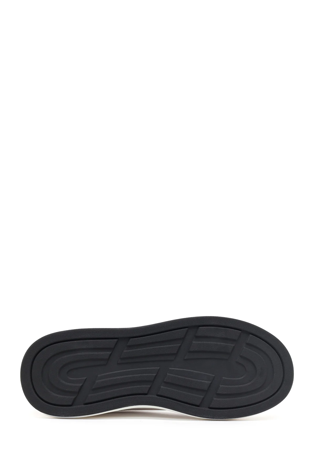 Erkek Beyaz Bağcıklı Kalın Tabanlı Deri Sneaker - Image 5