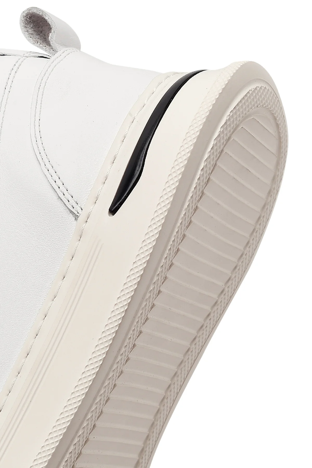 Erkek Beyaz Bağcıklı Kalın Tabanlı Deri Sneaker - Image 9