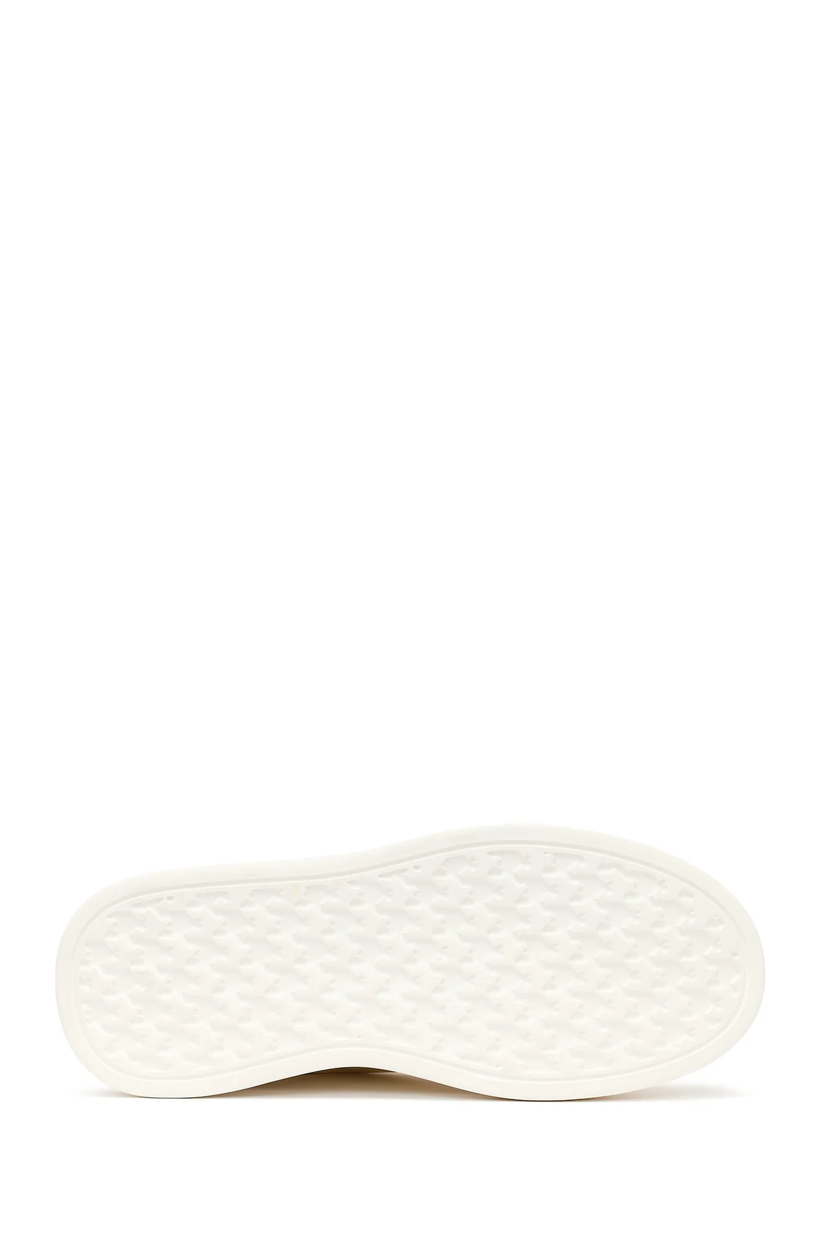 Erkek Beyaz Bağcıklı Kalın Tabanlı Deri Sneaker - Image 6
