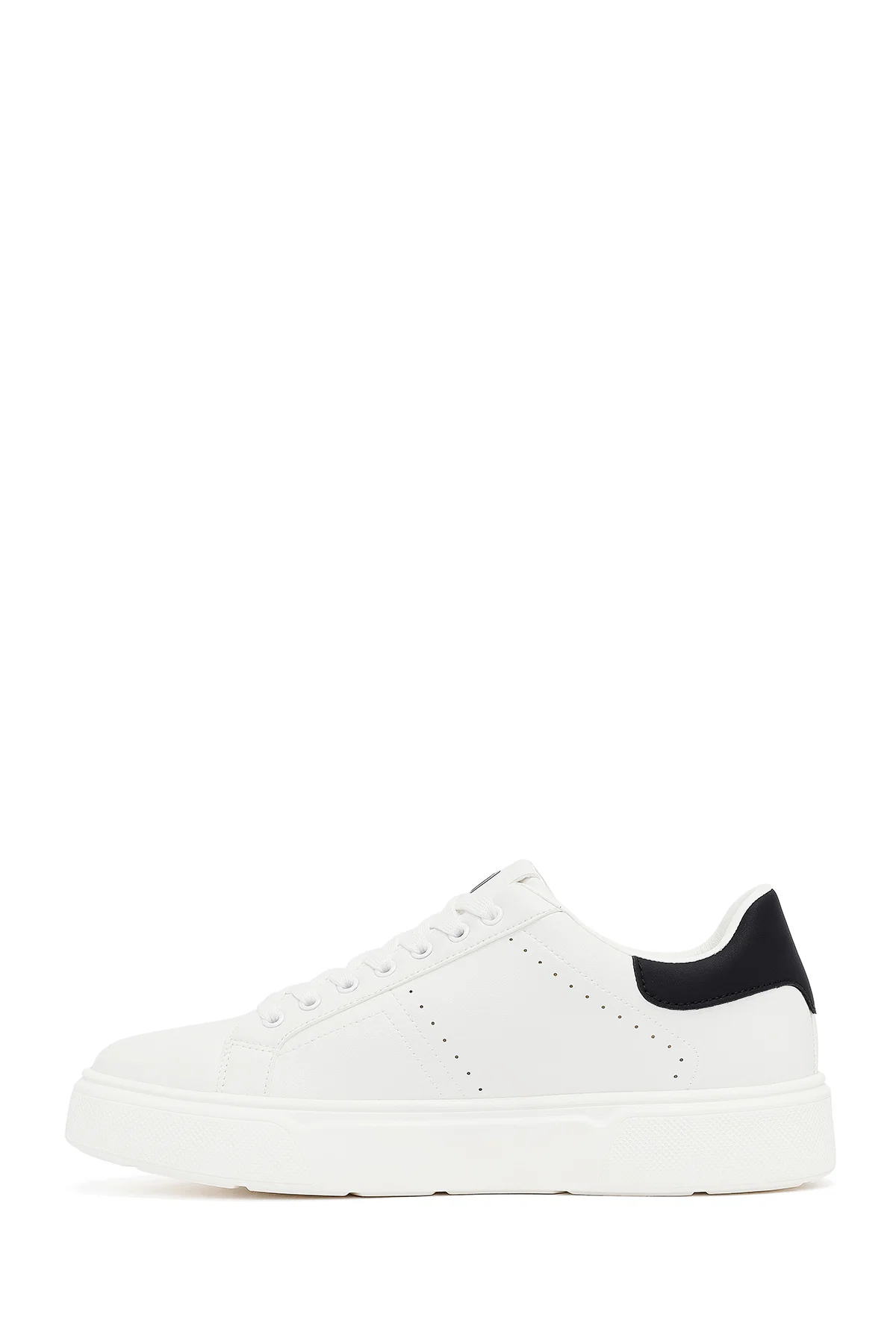 Erkek Beyaz Bağcıklı Kalın Tabanlı Sneaker - Image 2