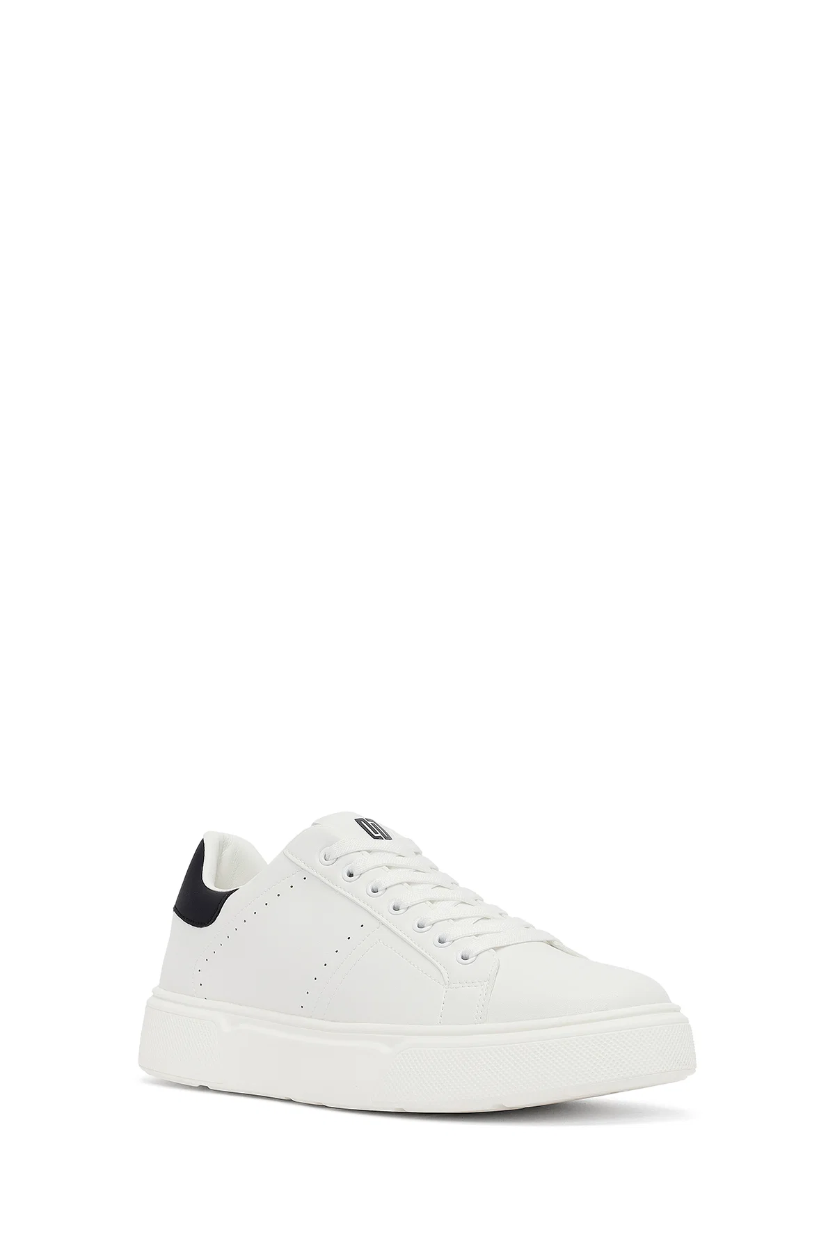 Erkek Beyaz Bağcıklı Kalın Tabanlı Sneaker - Image 6
