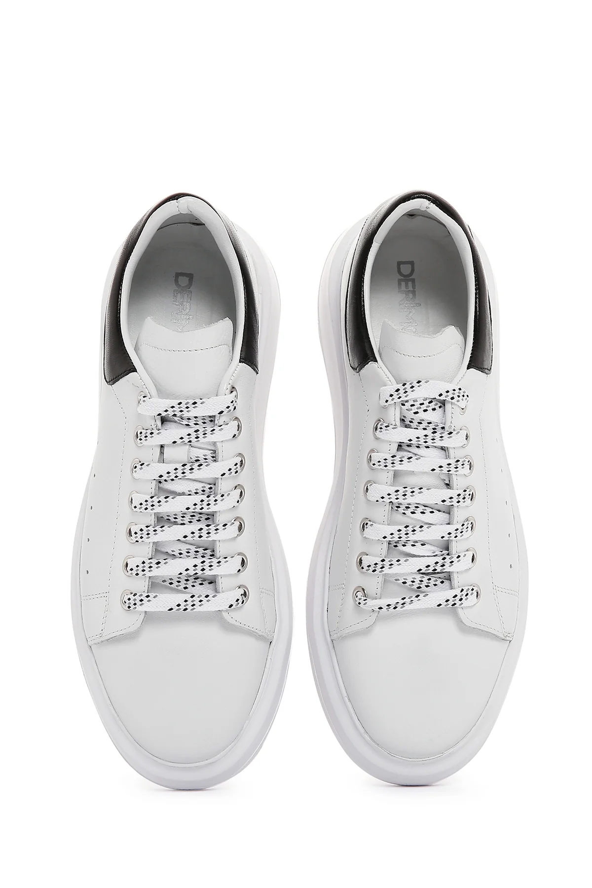 Erkek Beyaz Deri Kalın Tabanlı Sneaker - Image 6
