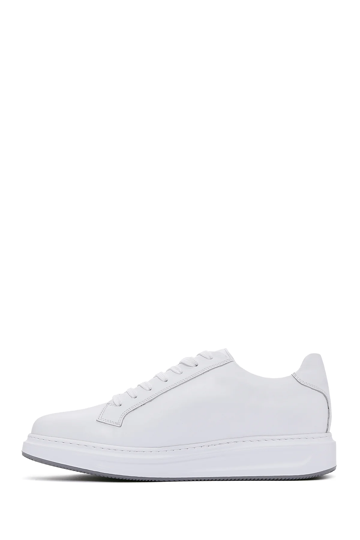 Erkek Beyaz Deri Kalın Tabanlı Sneaker - Image 2