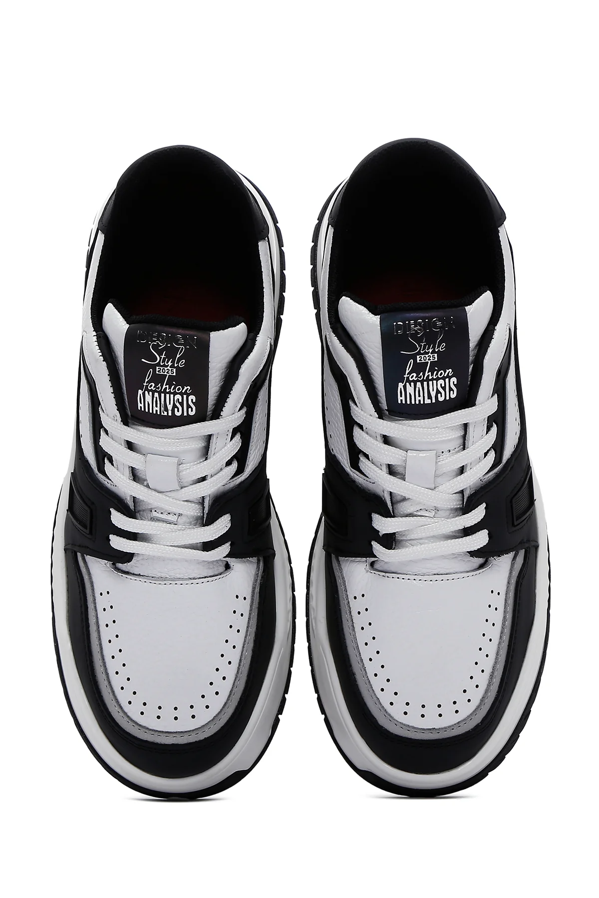 Erkek Beyaz Deri Kalın Tabanlı Sneaker - Image 6