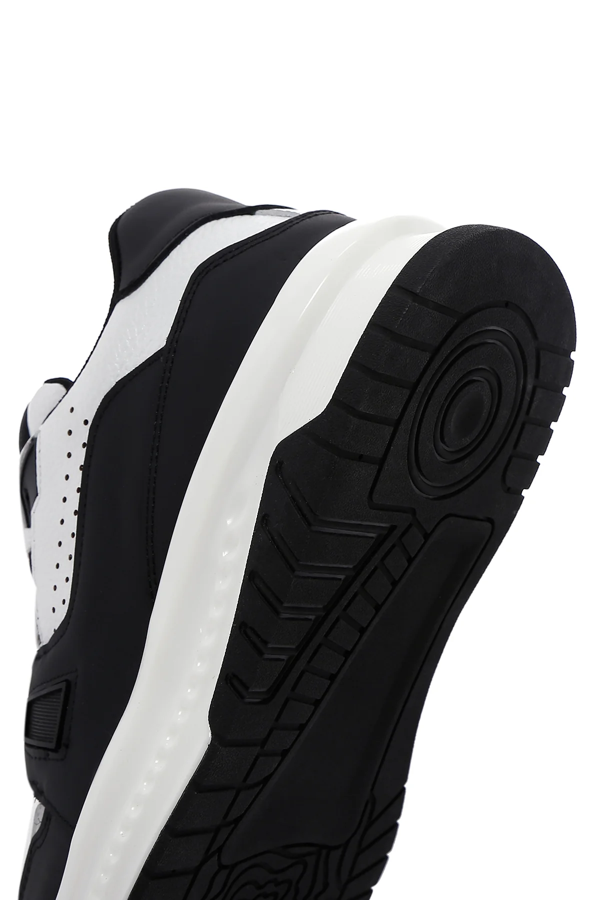 Erkek Beyaz Deri Kalın Tabanlı Sneaker - Image 8