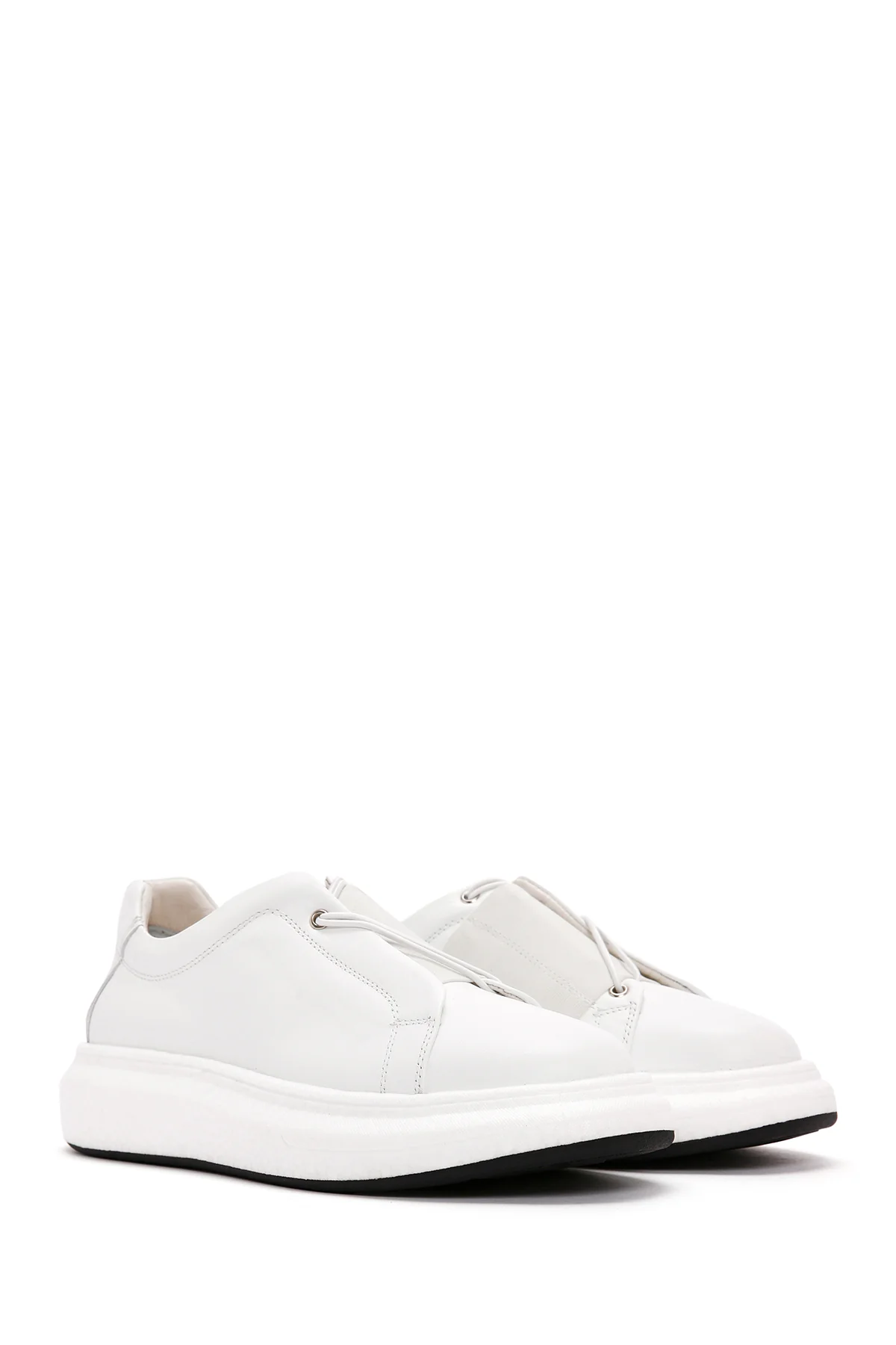 Erkek Beyaz Deri Sneaker - Image 3