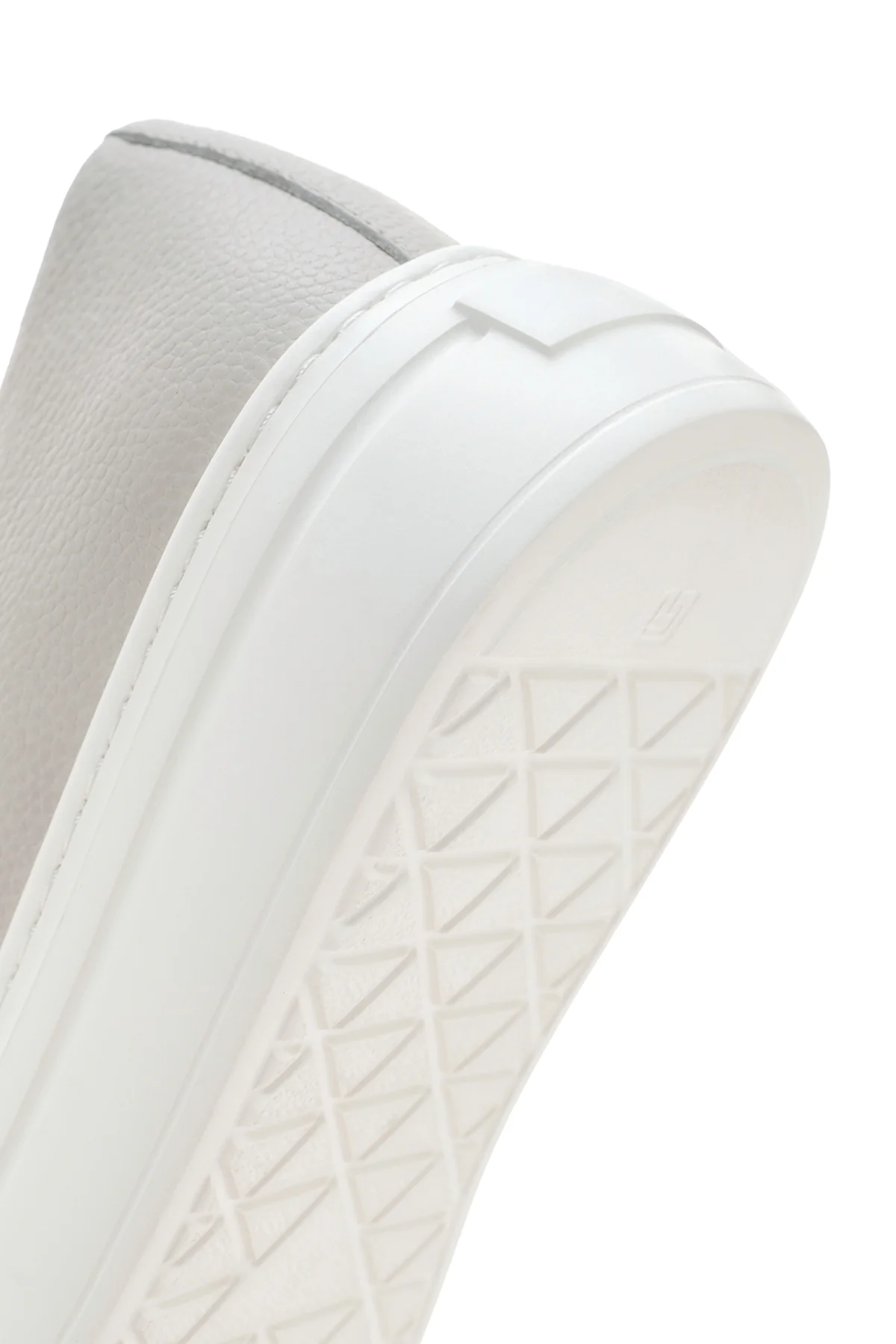Erkek Beyaz Kalın Tabanlı Bağcıklı Deri Sneaker - Image 9