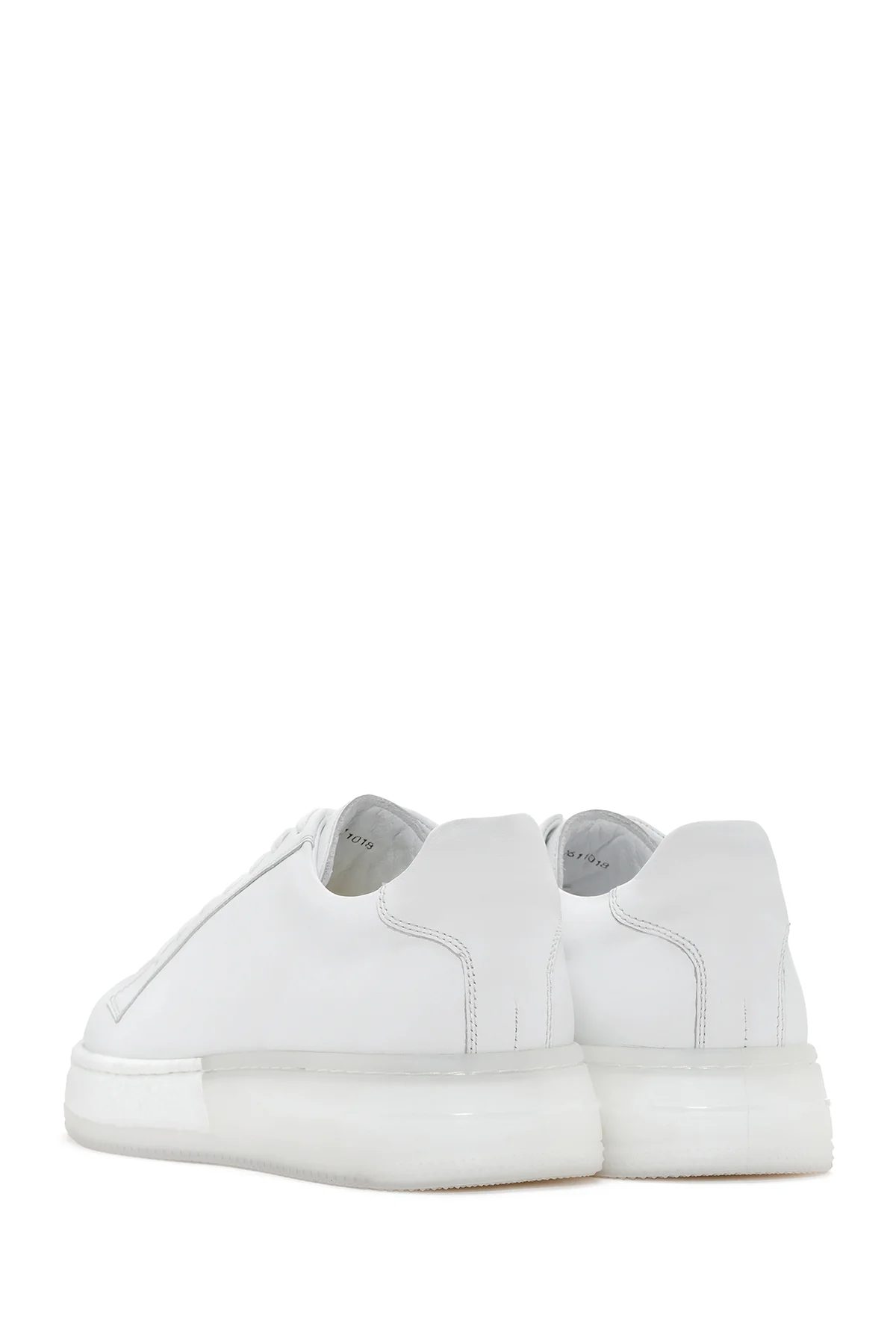 Erkek Beyaz Kalın Tabanlı Deri Sneaker - Image 5