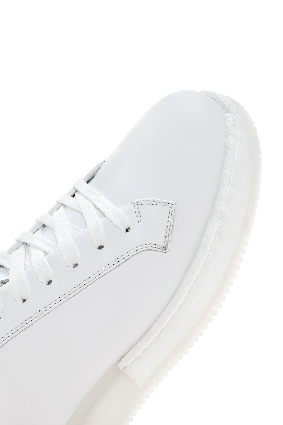 Erkek Beyaz Kalın Tabanlı Deri Sneaker - Image 9
