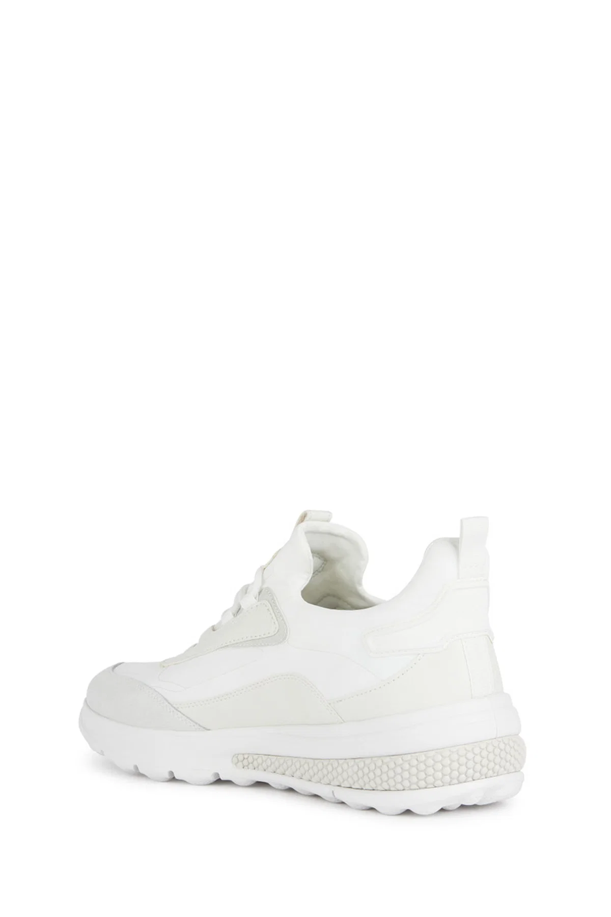 Geox Erkek Beyaz Bağcıklı Kalın Tabanlı Kumaş Sneaker - Image 3