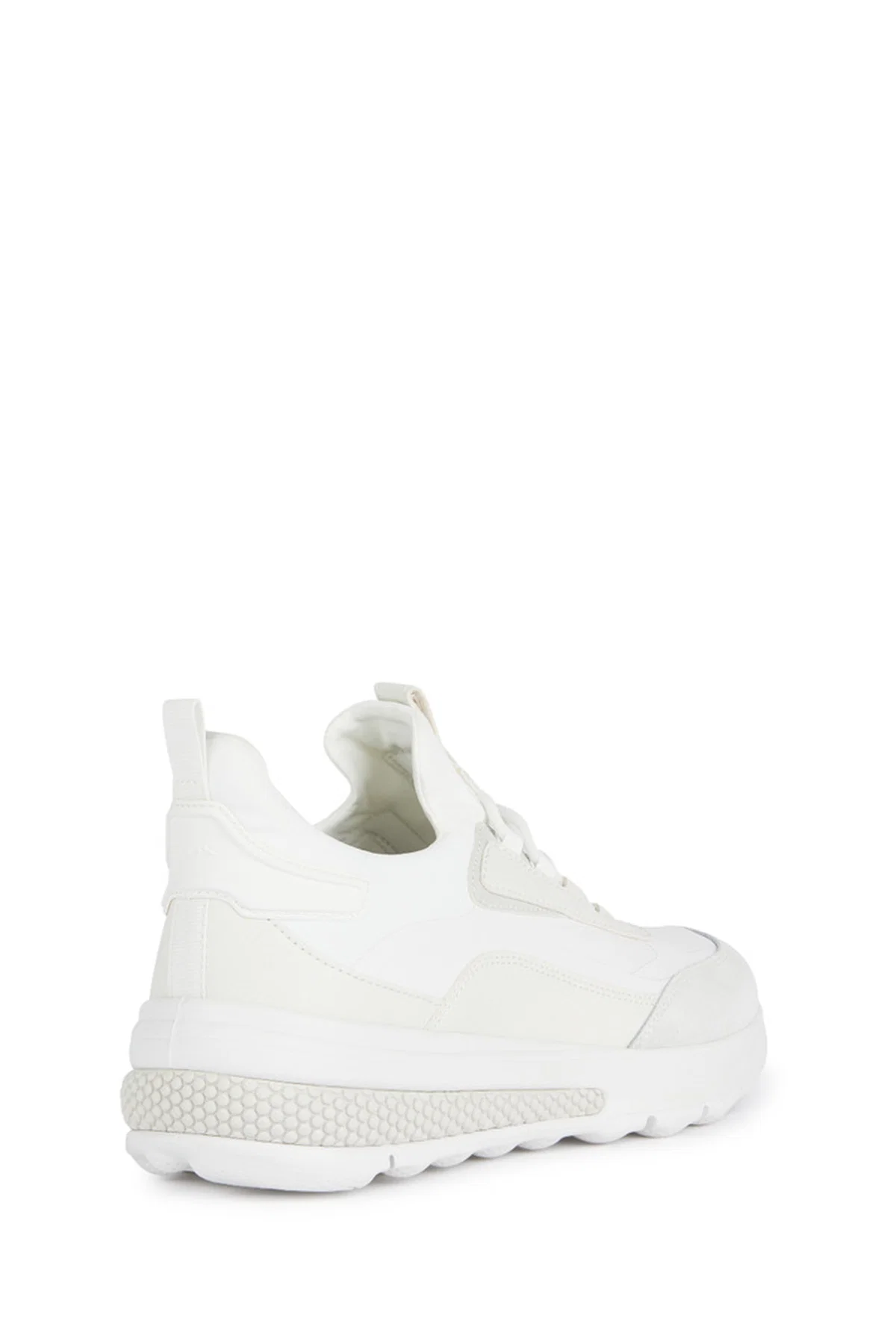 Geox Erkek Beyaz Bağcıklı Kalın Tabanlı Kumaş Sneaker - Image 4