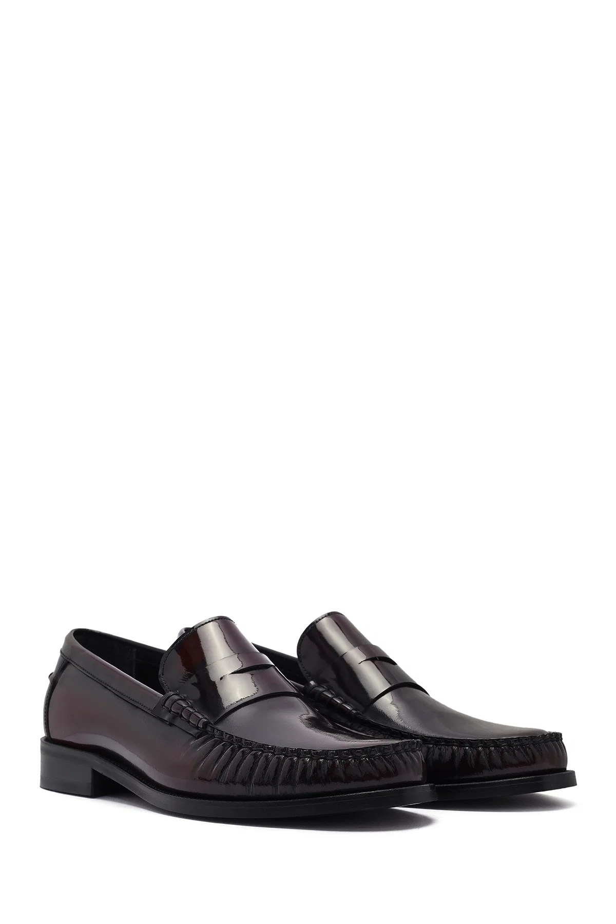 Erkek Bordo Deri Klasik Loafer - Image 3