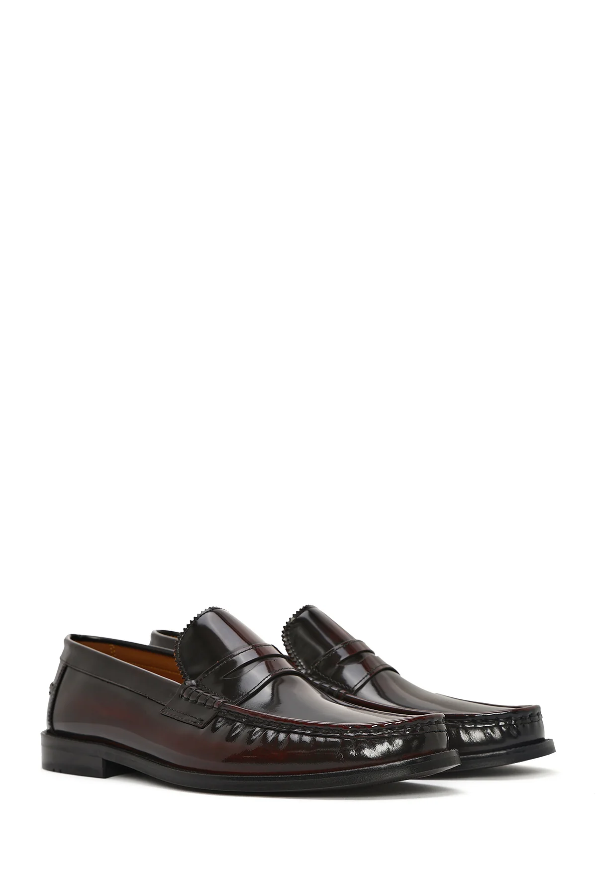 Erkek Bordo Deri Klasik Loafer - Image 2