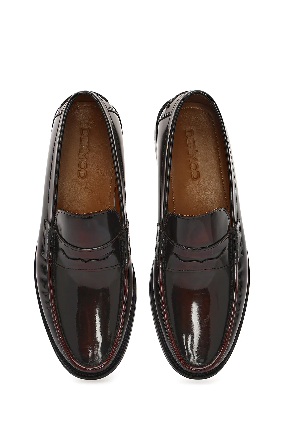Erkek Bordo Deri Klasik Loafer - Image 4