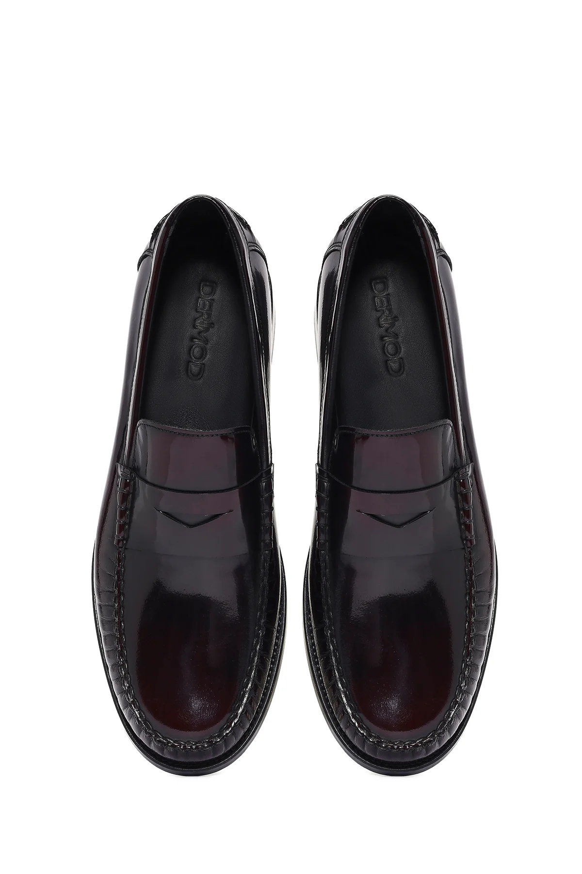 Erkek Bordo Deri Klasik Loafer - Image 4