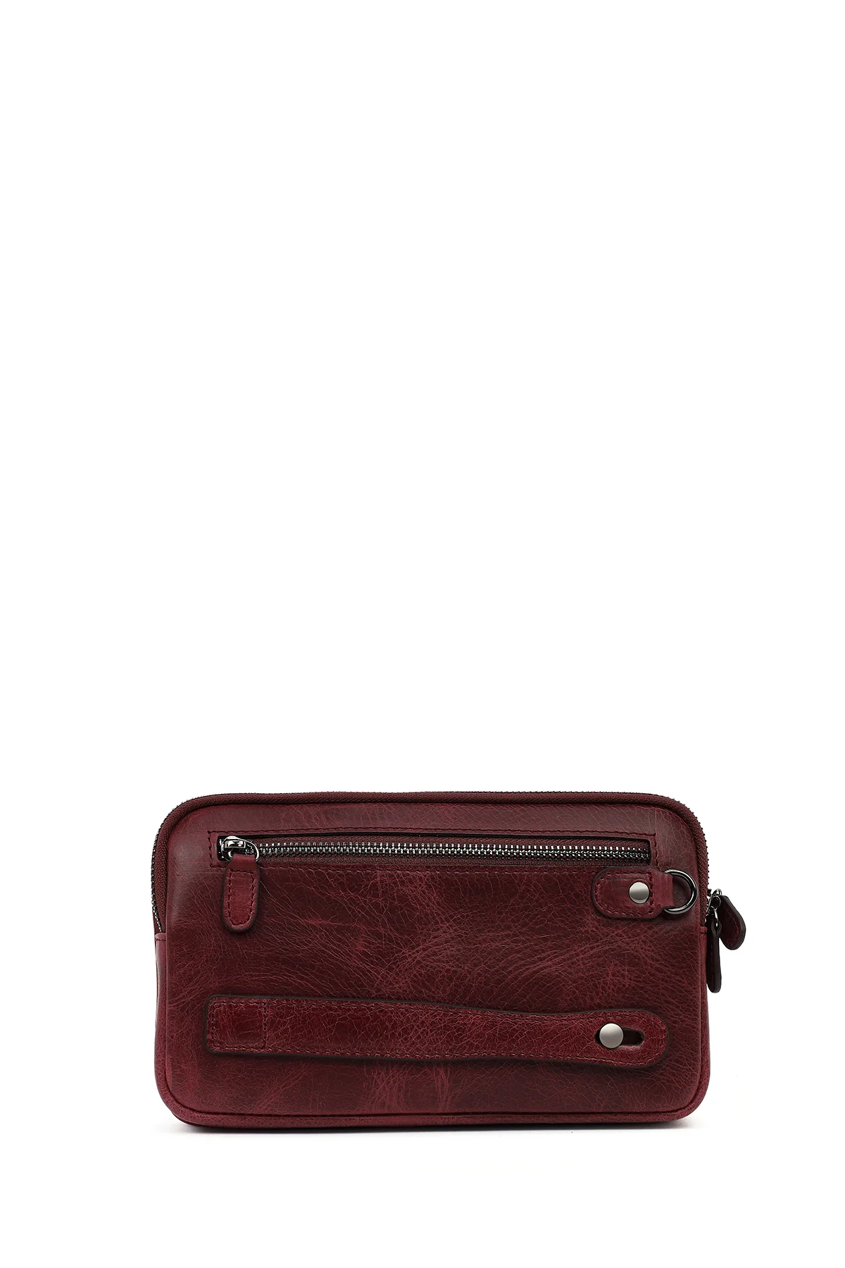 Erkek Bordo Deri Mini El Çantası - Image 3