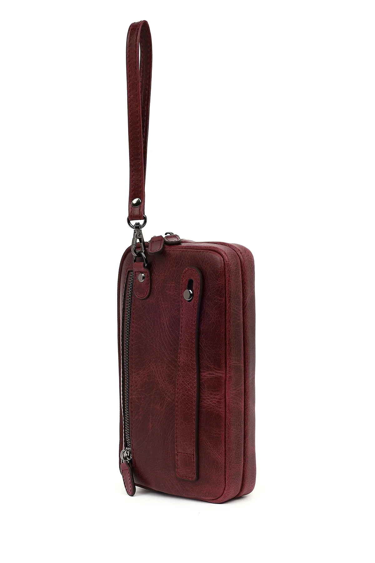 Erkek Bordo Deri Mini El Çantası - Image 6