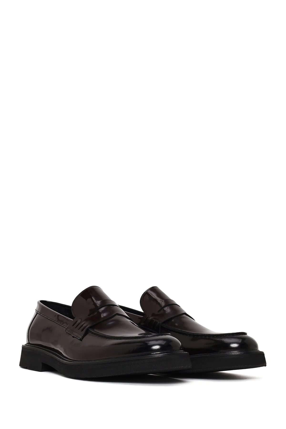 Erkek Bordo Kalın Tabanlı Deri Loafer - Image 2