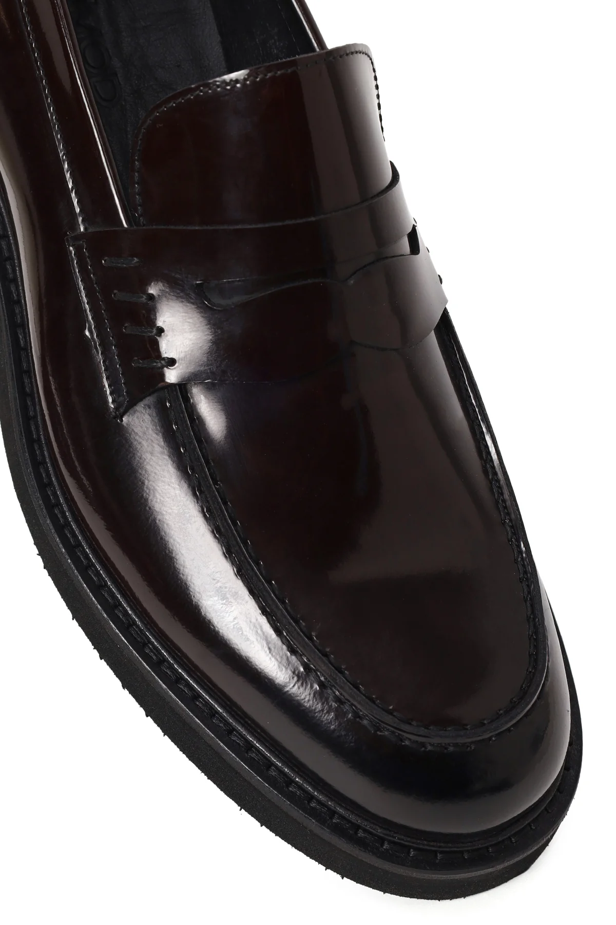Erkek Bordo Kalın Tabanlı Deri Loafer - Image 9