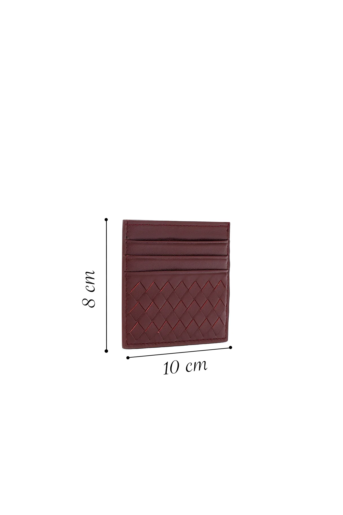 Erkek Bordo Örgülü Deri Kartlık - Image 2