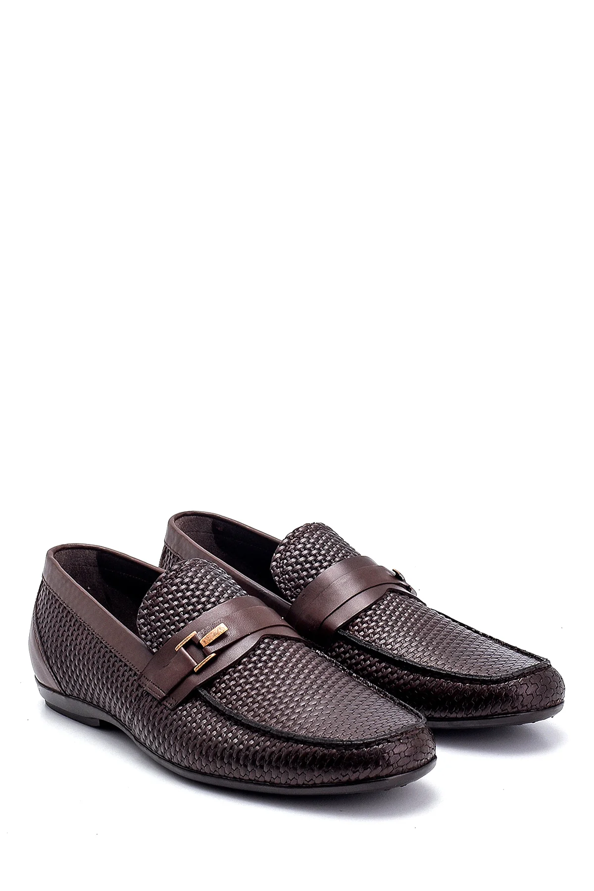 Erkek Deri Baskı Detaylı Loafer - Image 3