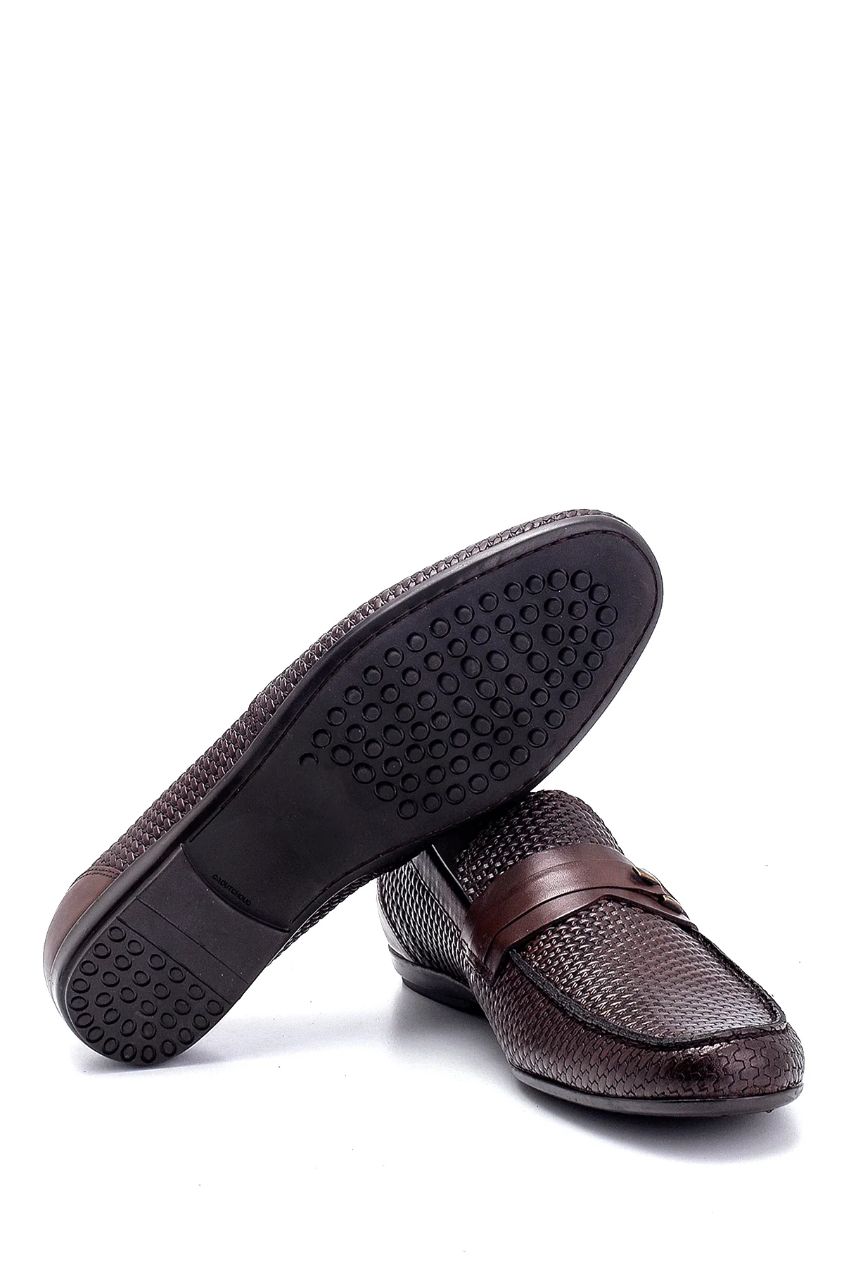 Erkek Deri Baskı Detaylı Loafer - Image 4