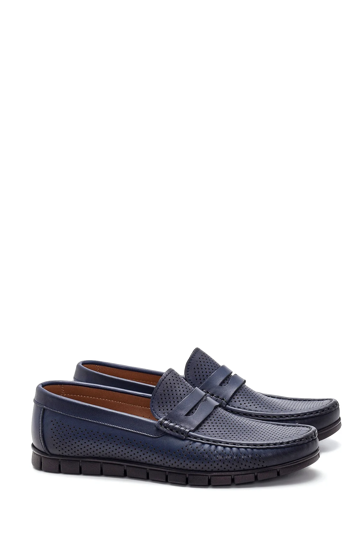 Erkek Deri Delikli Casual Loafer - Image 3