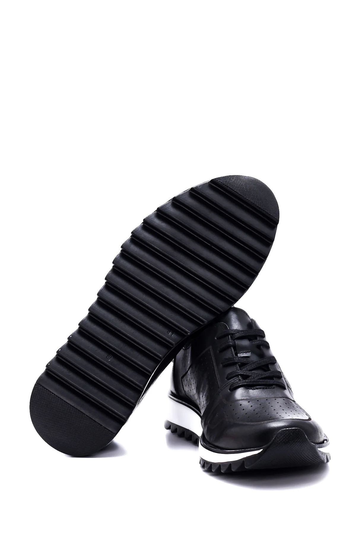Erkek Deri Delikli Sneaker - Image 4