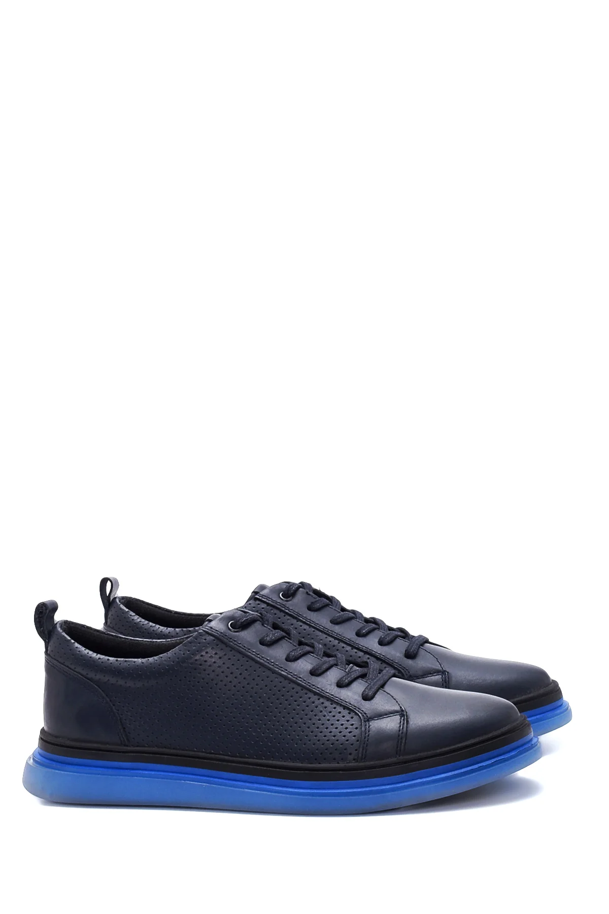 Erkek Deri Delikli Sneaker - Image 3