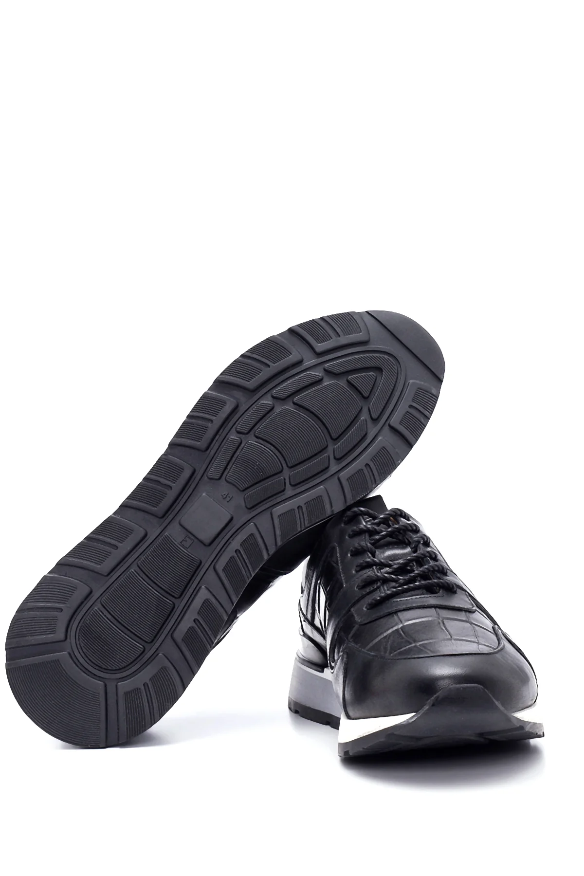 Erkek Deri Desenli Sneaker - Image 4
