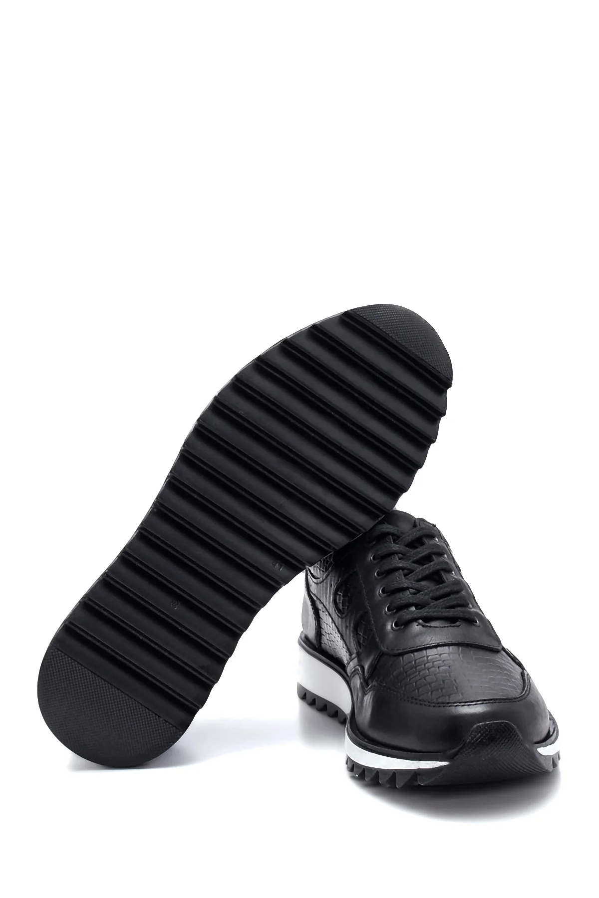 Erkek Deri Desenli Sneaker - Image 4