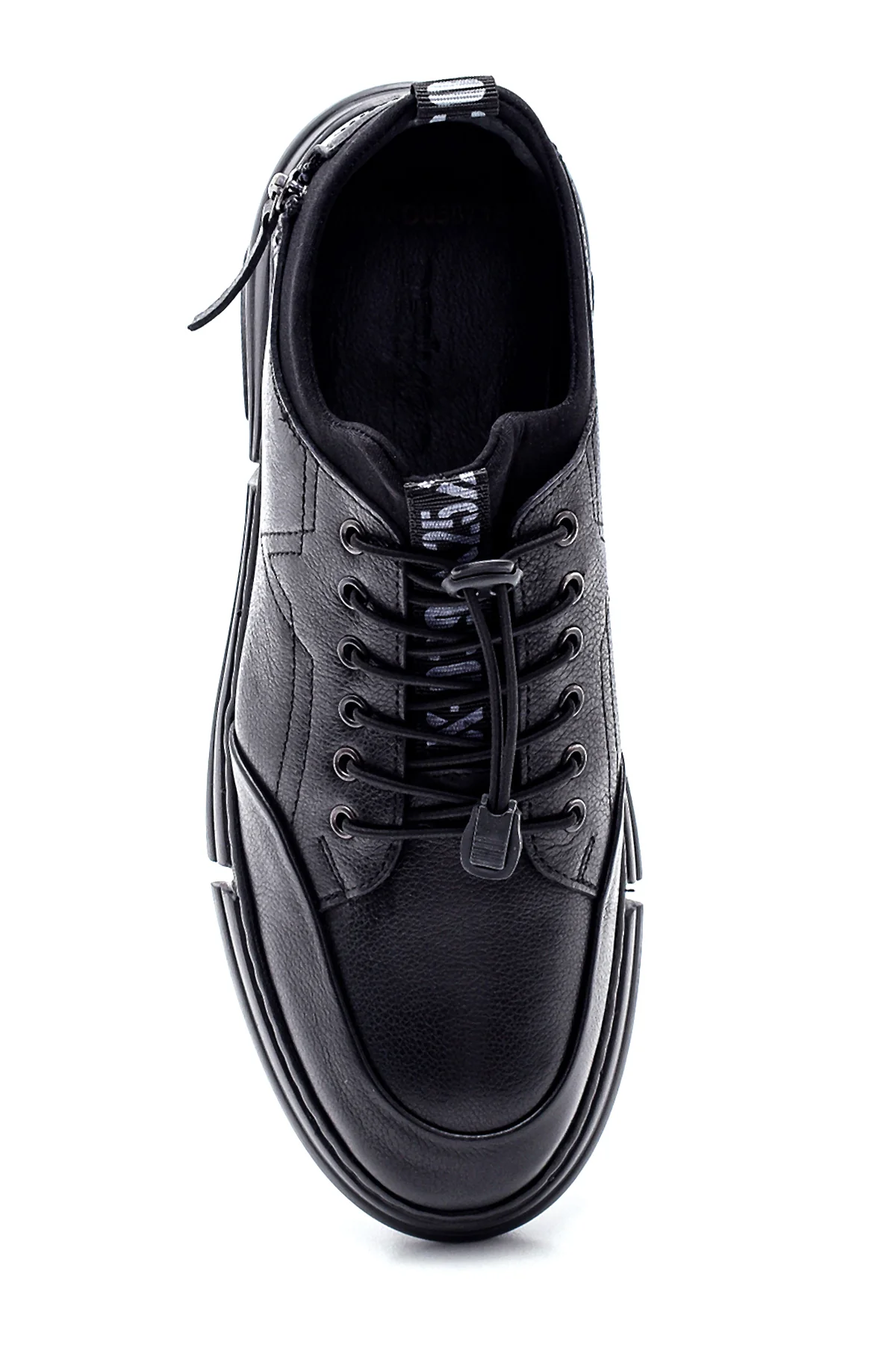 Erkek Deri Fermuar Detaylı Sneaker - Image 6