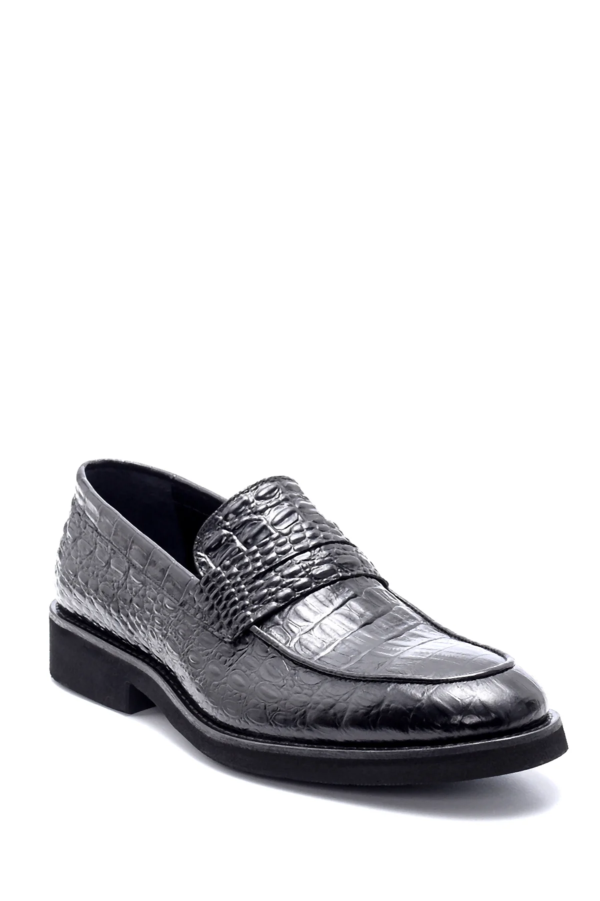 Erkek Deri Kroko Desen Klasik Loafer - Image 2